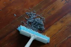 one minute chore sweeping up dust bunnies